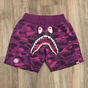 Bape Purple Camo Shark Men Shorts